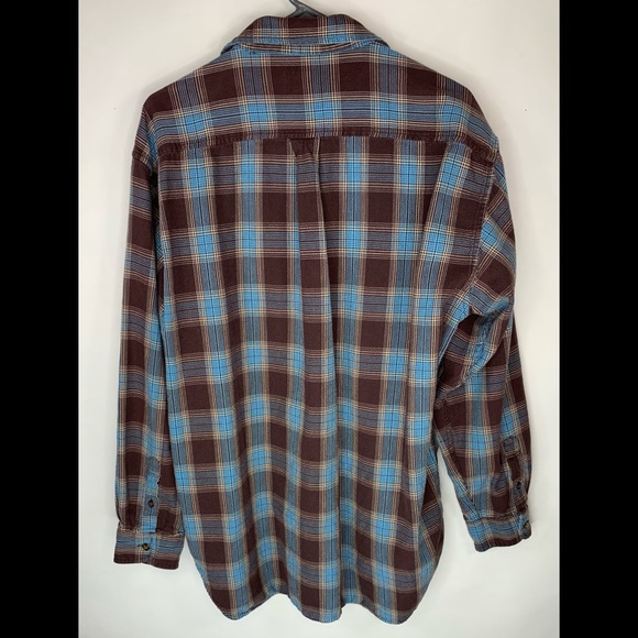 J Crew Men’s Large Long Sleeve Shirt Blue & Brown - Picture 2 of 8